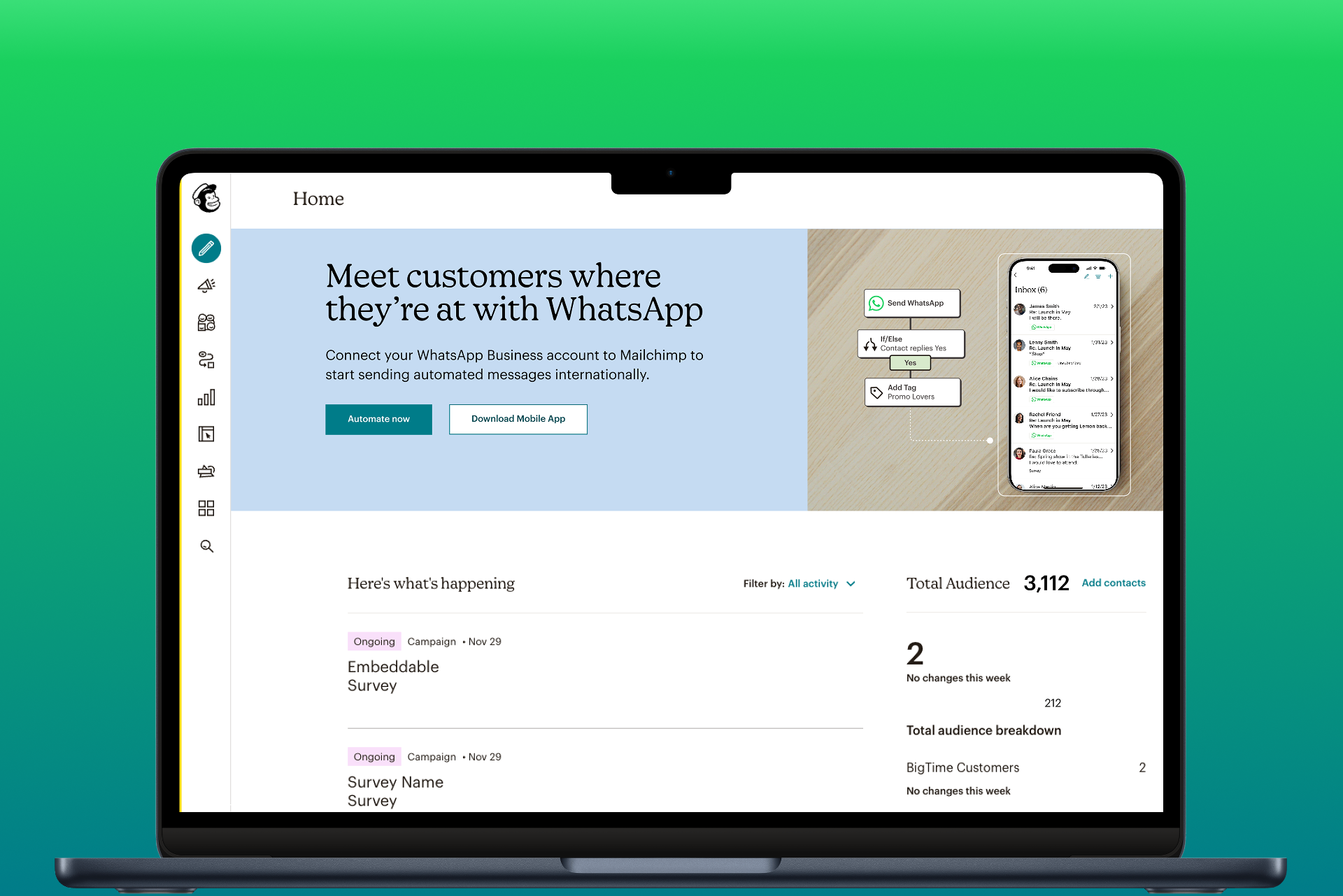 WhatsApp x Mailchimp integration storytelling